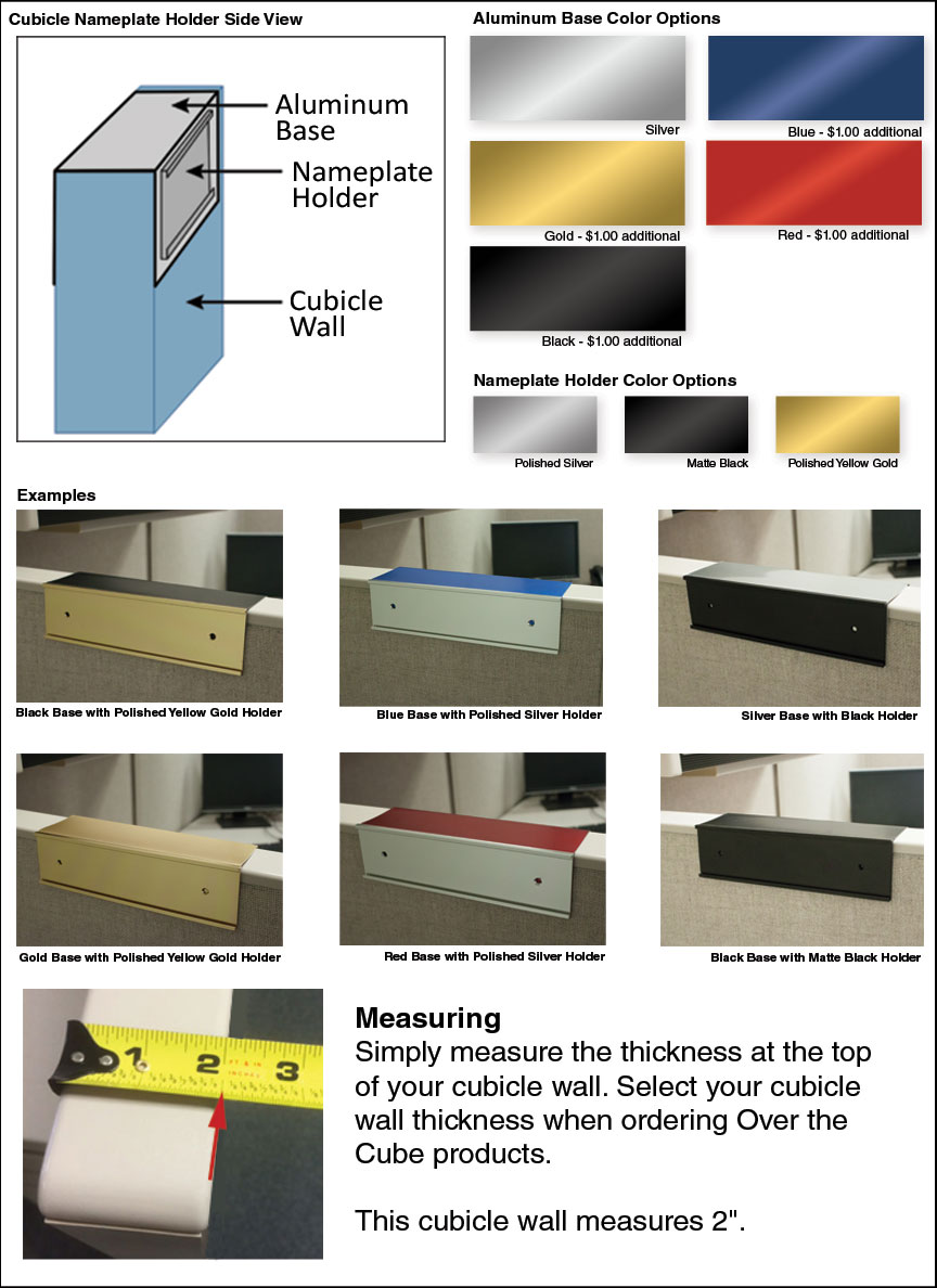 Quadruple Cubicle Nameplate Holders