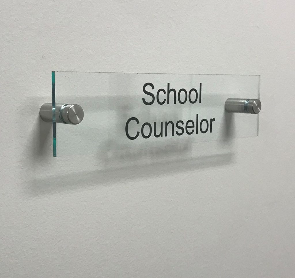 School Counselor Acrylic Sign for Doors or Desks - Napnameplates.com