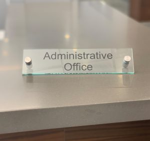 Administrative Office Acrylic Name Plate Sign - Napnameplates.com