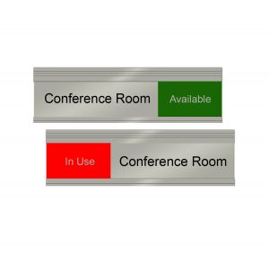 Conference Room Slider Signs, Metal, In Use / Available - NapNameplates