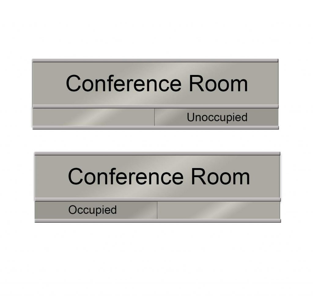 Silver Slider Sign for Conference Rooms - Nap Nameplates