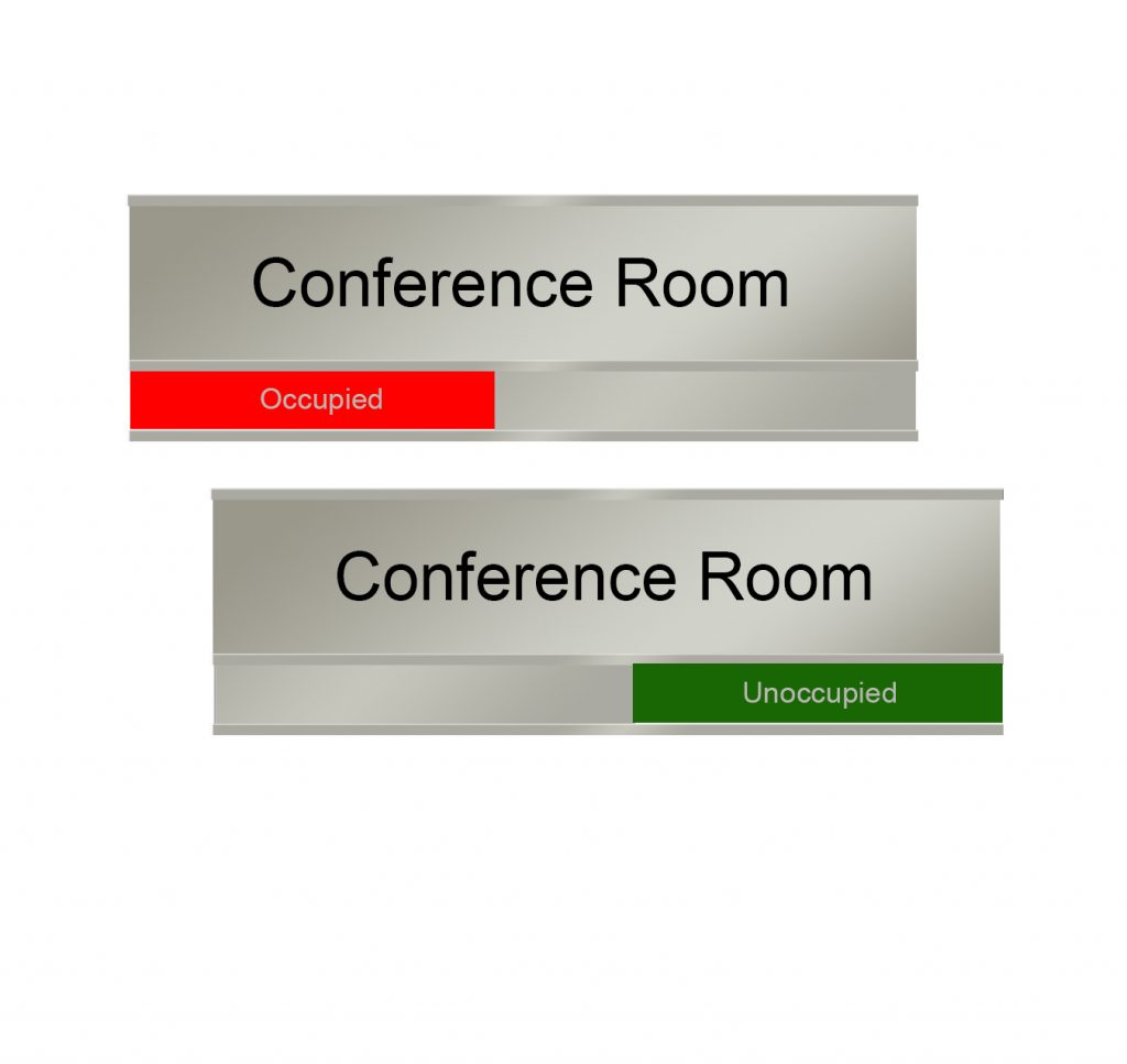 Conference Room Slider Signs, Metal, In Use   Available - Napnameplates