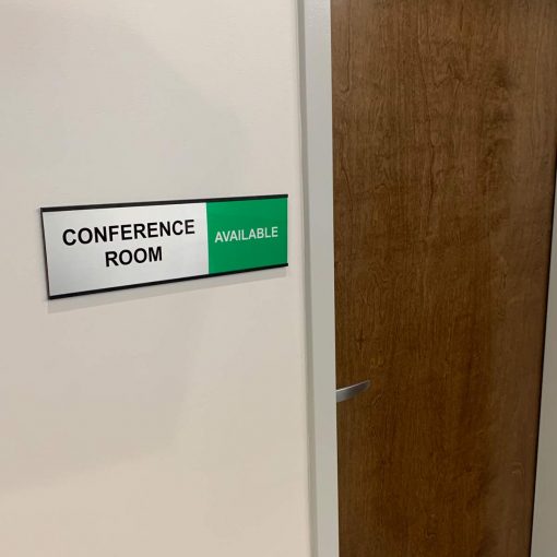 Conference Room Slider Signs, Silver/Colored/Black - Nap Nameplates