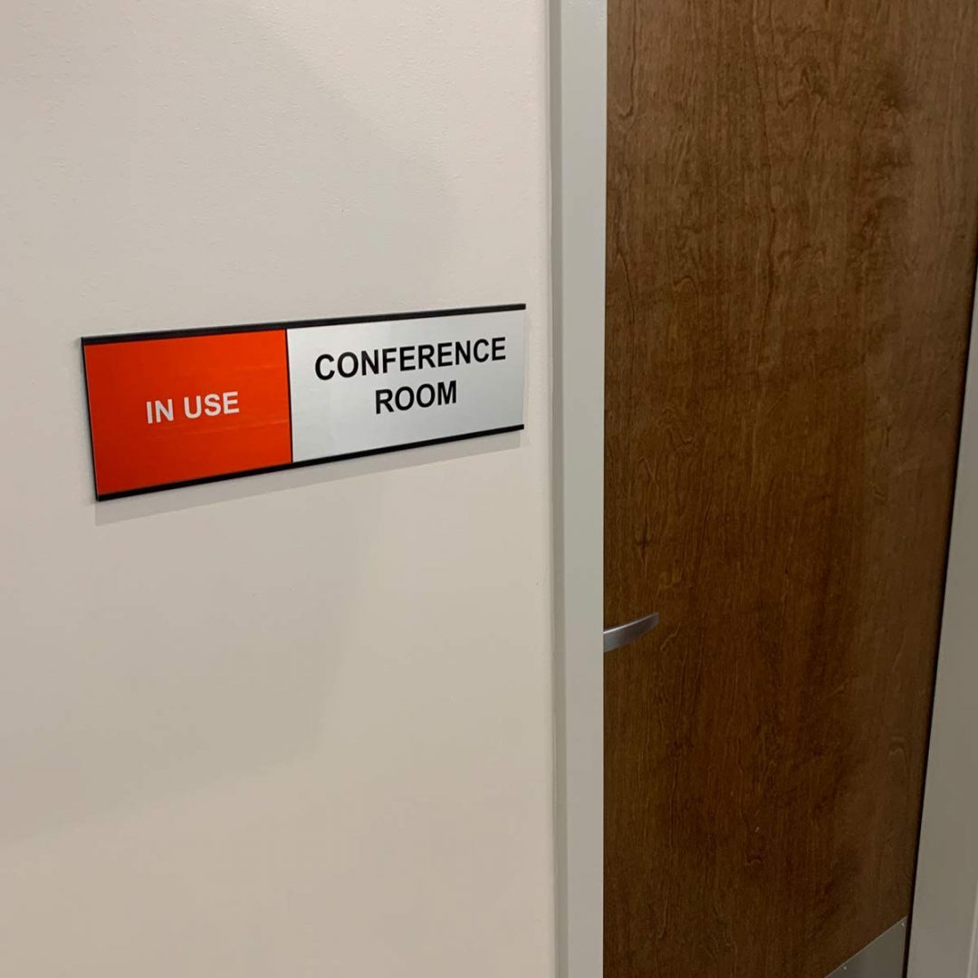 Conference Room Slider Signs, Silver Colored Black - Nap Nameplates