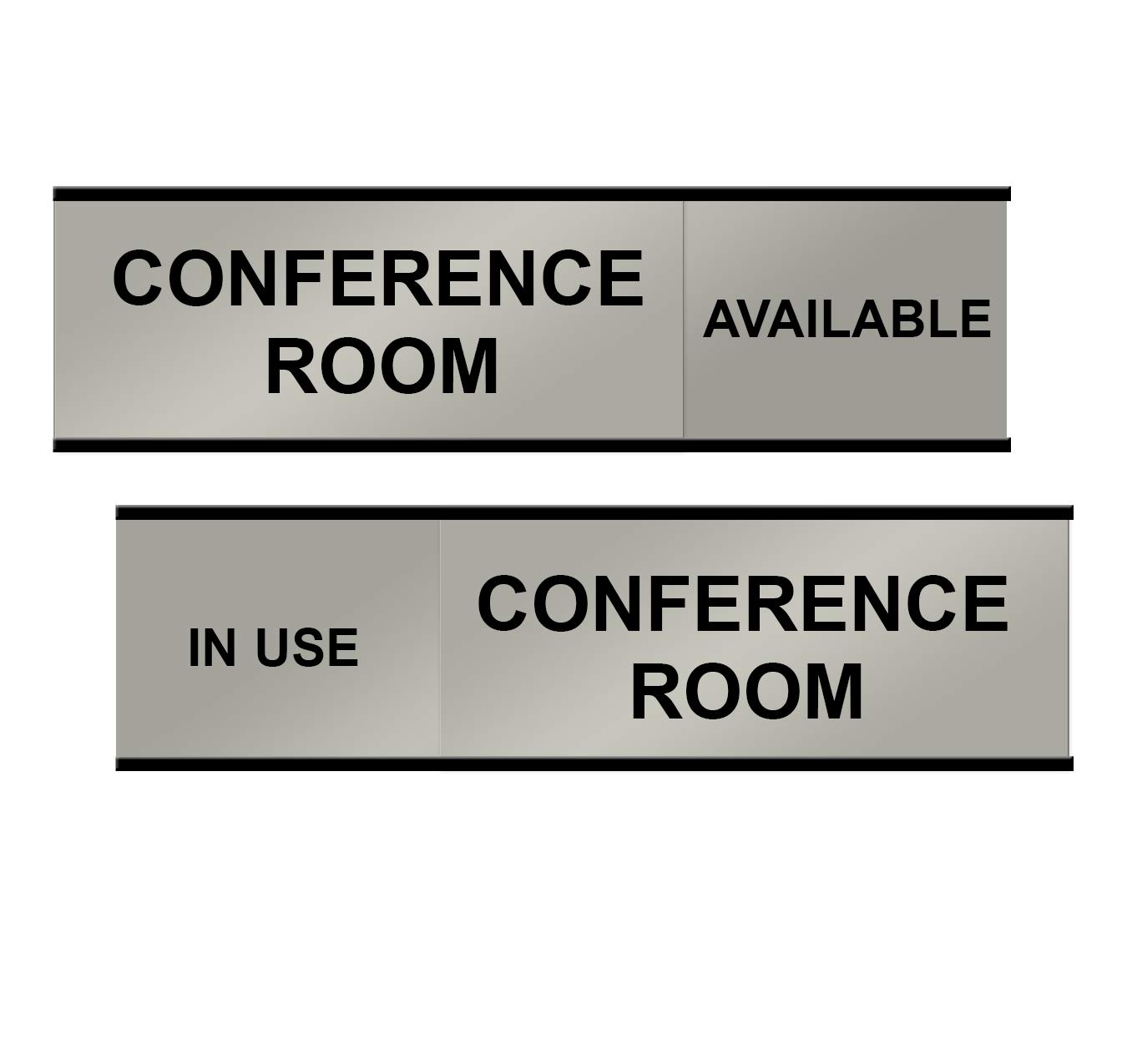 Conference Room Sliding Sign, Silver/Black - Nap Nameplates