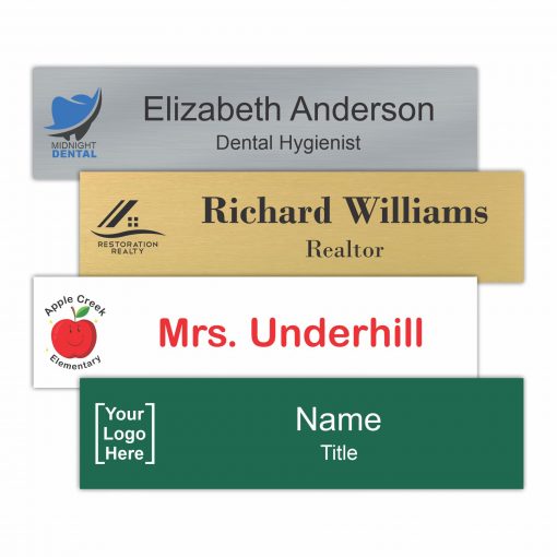 12x3 Office Name Plate Signs, Color-printed Metal - Nap Nameplates