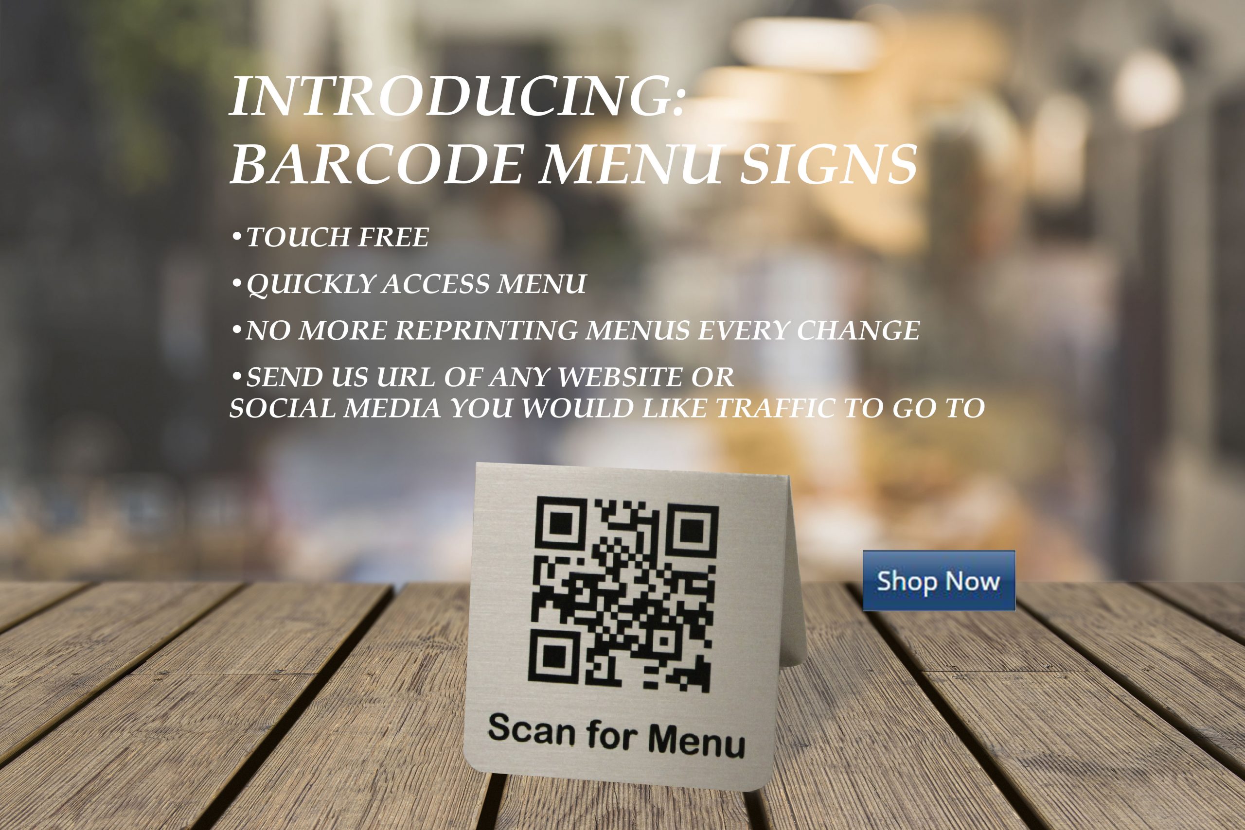 QR Barcode Menu Sign NapNameplates