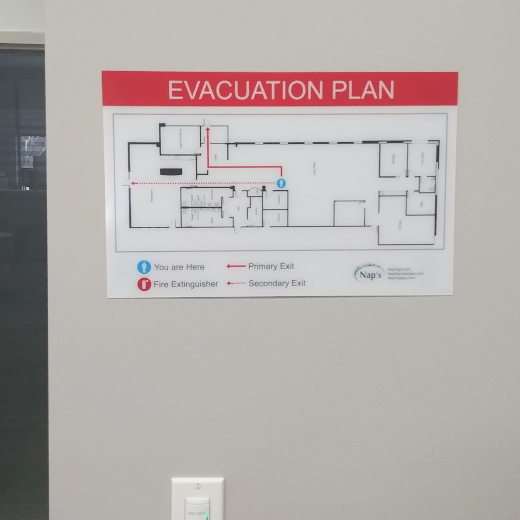 Custom Evacuation Plan Signage Plastic Large NapNameplates