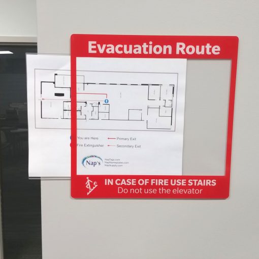 Evacuation Plan Map Sign Holder - NapNameplates.com