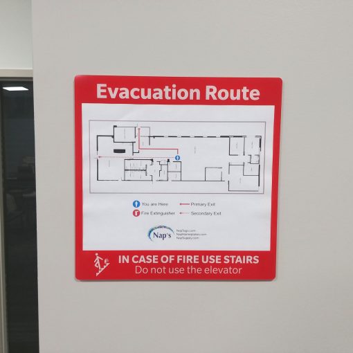 Evacuation Plan Map Sign Holder - NapNameplates.com