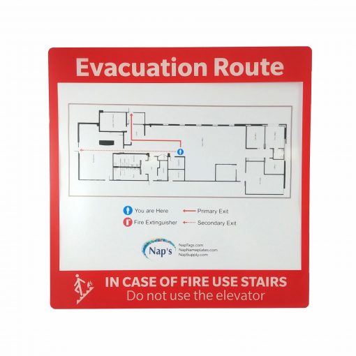 Evacuation Plan Map Sign Holder - Napnameplates.com