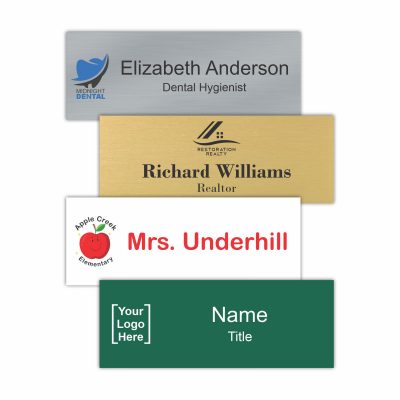 8 x 2 Magnetic Office Name Plate Signs, Printed Metal - Nap Nameplates