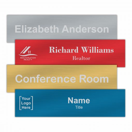 12x3 Custom-Engraved Metal Office Nameplate Signs - Nap Nameplates