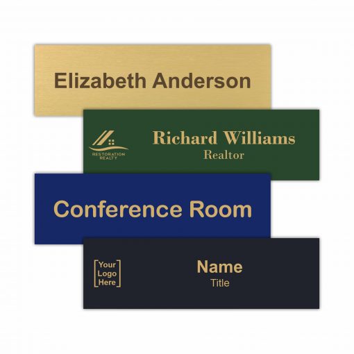 10x3 Executive Office Name Plates Engraved Brass - Nap Nameplates