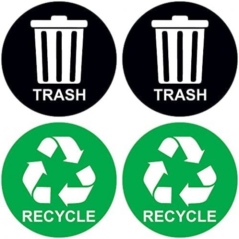 Trash and Recycle Vinyl Signs - NapNameplates