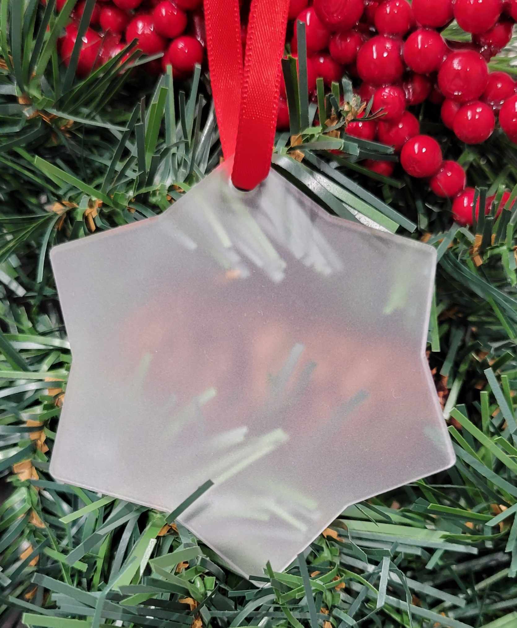 Snowflake Shaped Custom Acrylic Holiday Ornament - NapNameplates
