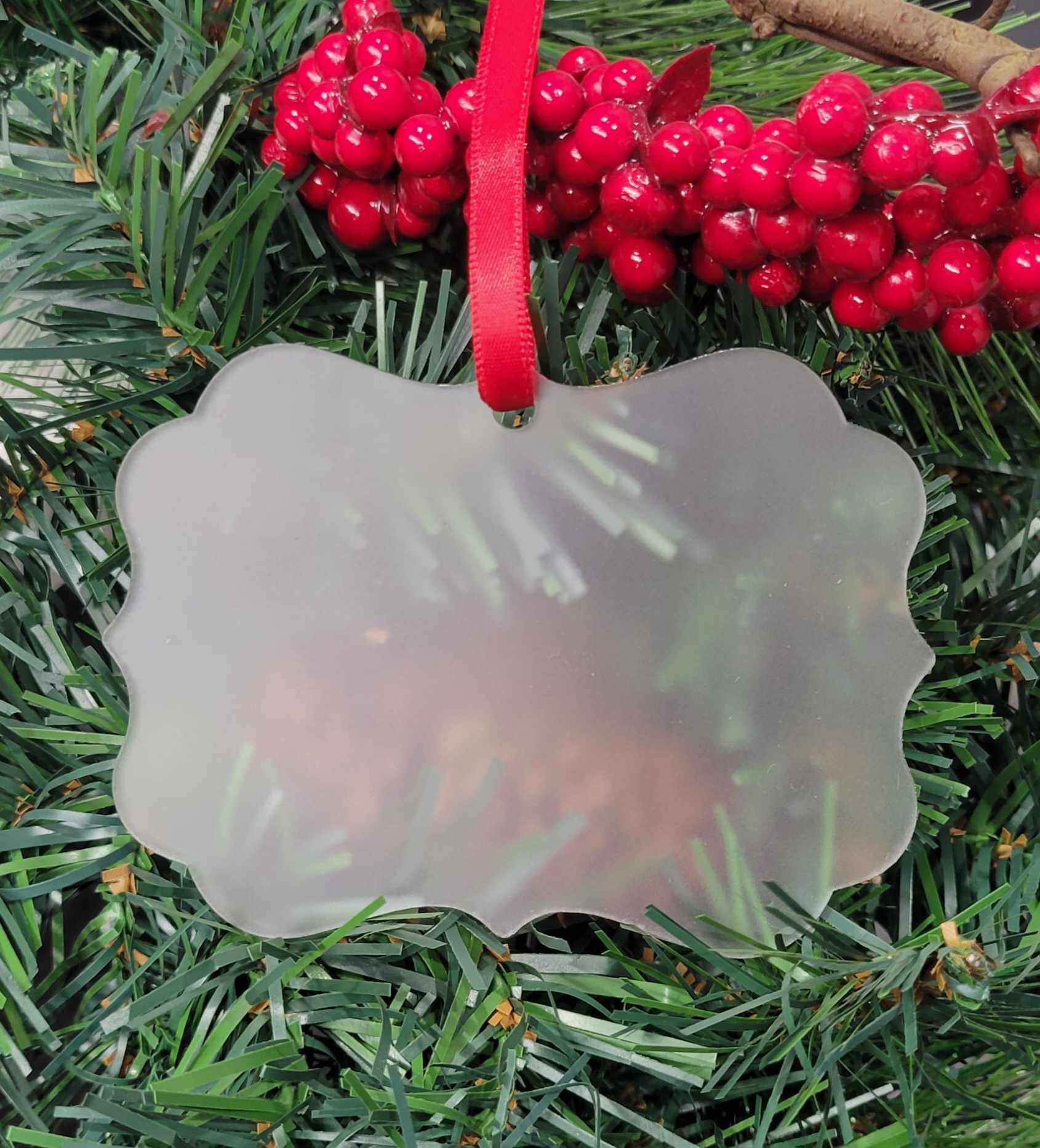 Tree Shaped Custom Acrylic Holiday Ornament - NapNameplates