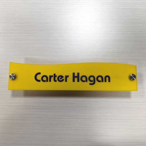 Acrylic Name Plates for Doors or Walls, Top Wave NapNameplates