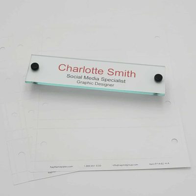 8" x 2" Acrylic Wall Holder & Paper Name Plate Kit
