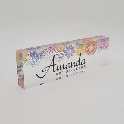 1" Thick Clear Acrylic Block Nameplates