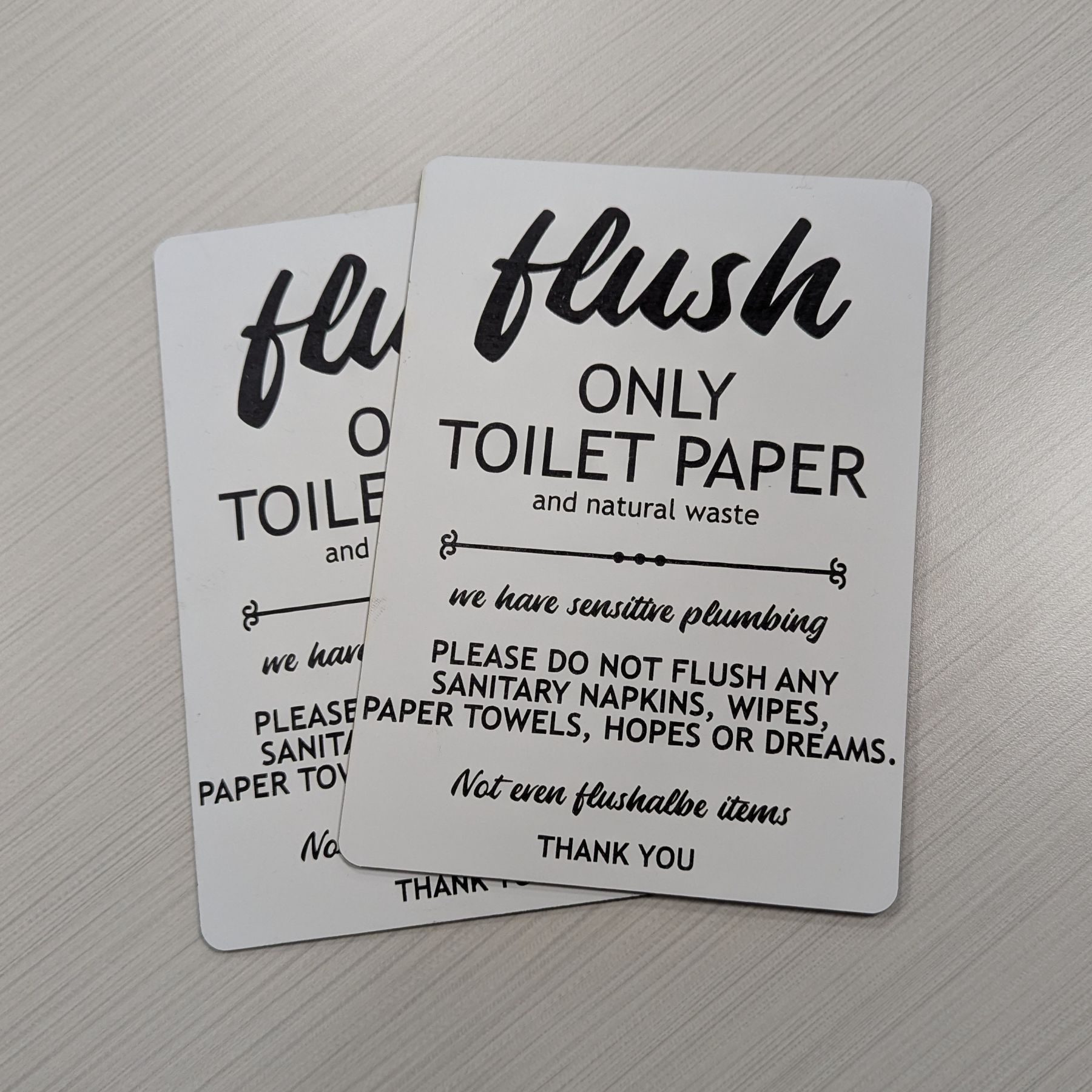 5" x 7" Engraved Plastic Bathroom Sign - 2 Pack - Image 2