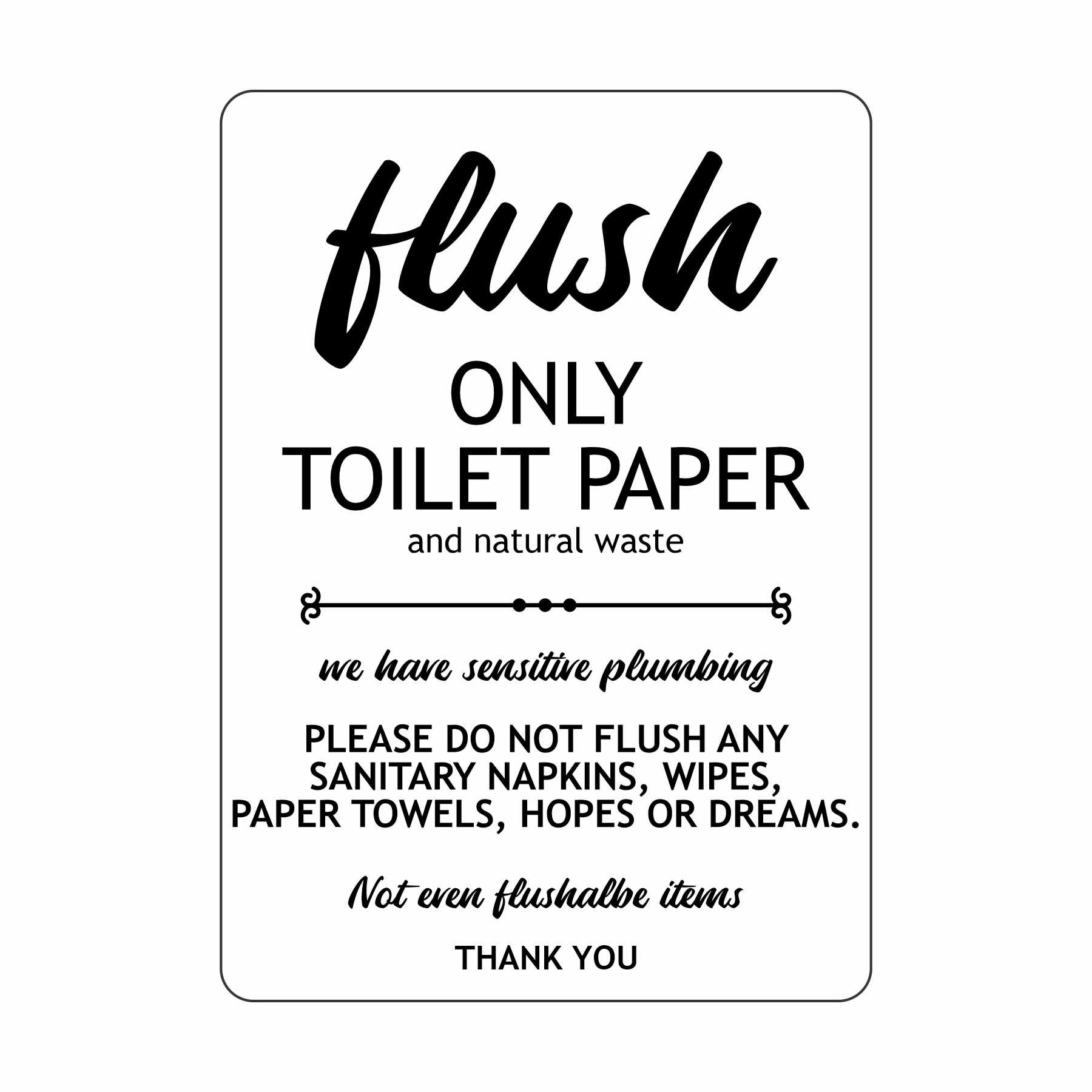 5" x 7" Engraved Plastic Bathroom Sign - 2 Pack